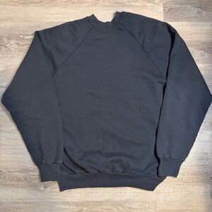 Vintage Tultex Maximum Sweats Blank Black Mens XL Crewneck Made in USA 90s